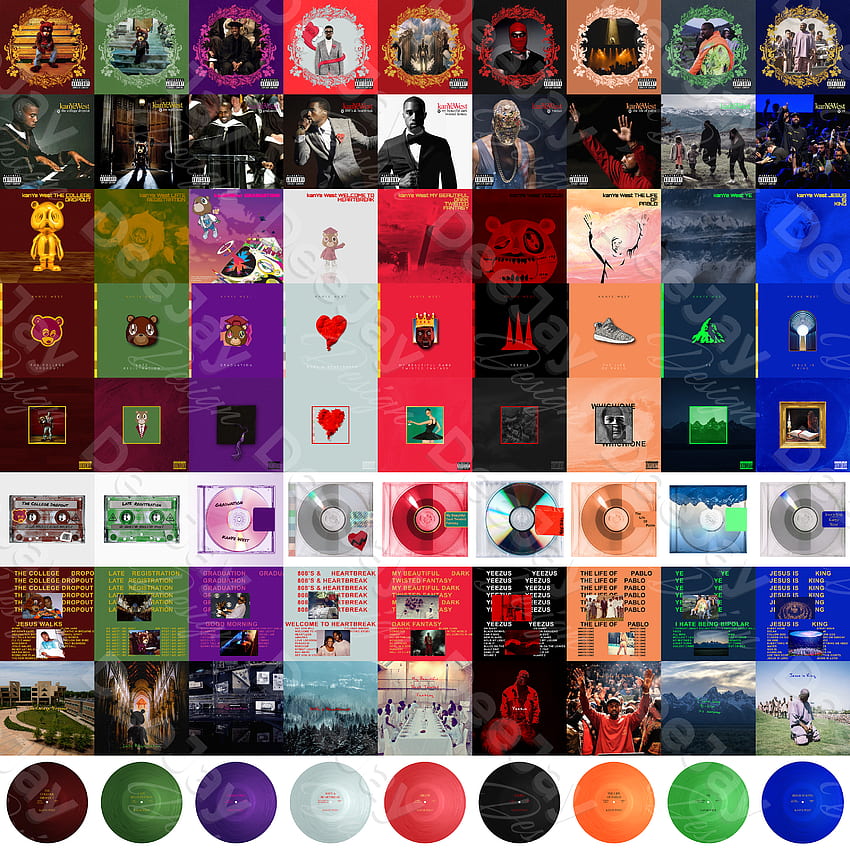 Cada capa de álbum solo de Kanye West no estilo de todas as outras capas de álbum solo de Kanye. Comentários apreciados! : freshalbumart Papel de parede de celular HD