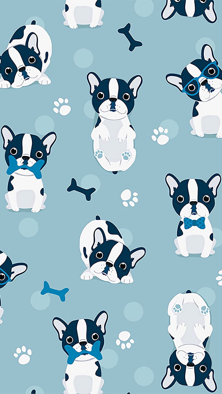 bulldog, dog, pattern, art iphone HD phone wallpaper