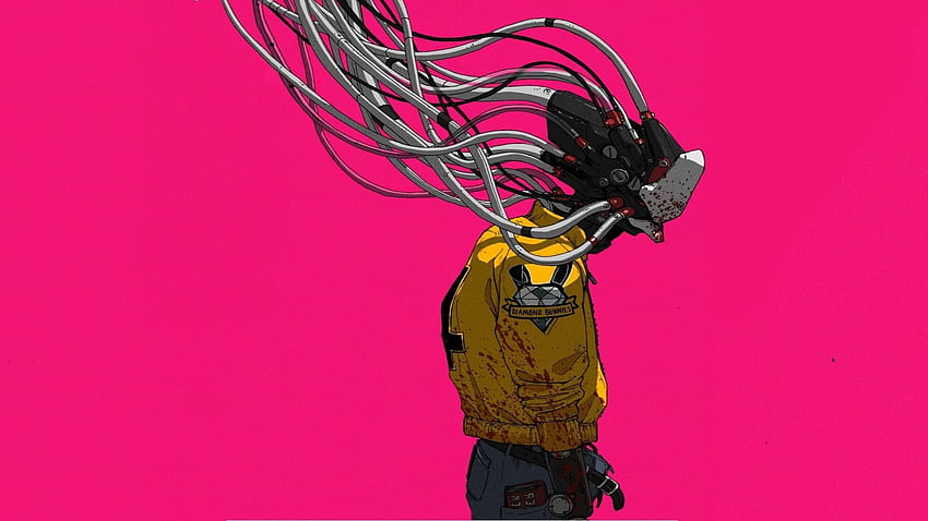 Cyborg Cyberpunk in Pink Plain Background [1920 x 1080] in 2020. , Robot , Simple background, Cyberpunk Wire HD wallpaper