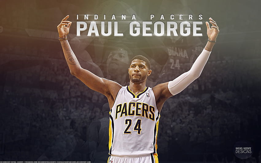 Indiana Pacers i tło, logo Paula George'a Tapeta HD