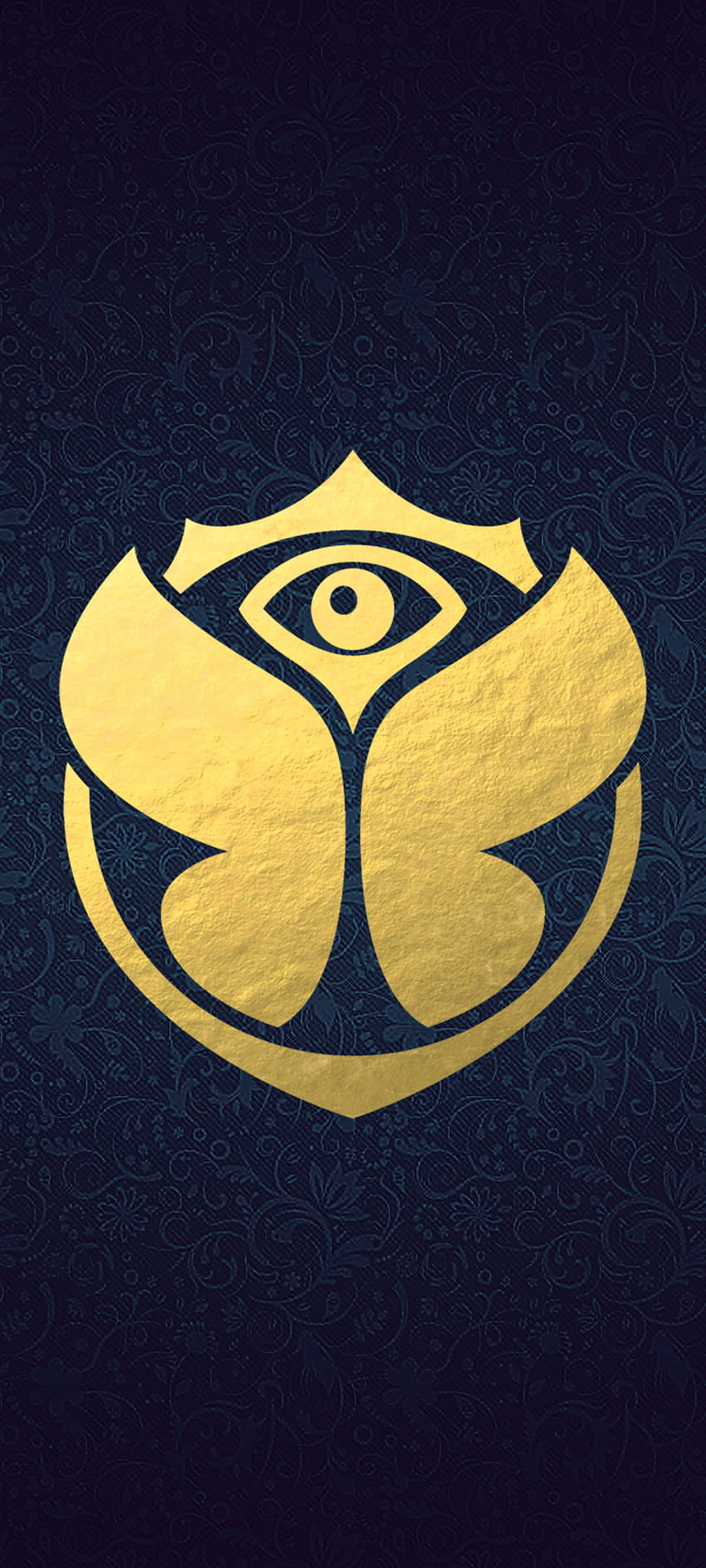 Tomorrowland niebiesko-złoty, festiwal, złoto, wzór, symbol, niebieski, logo Tapeta na telefon HD
