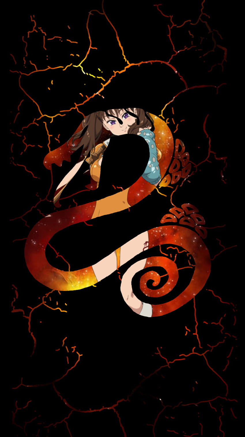 Serpent Sin of Envy, Orange, Diane, 7 Deadly Sins, 7DS, Galaxy, Anime wallpaper ponsel HD