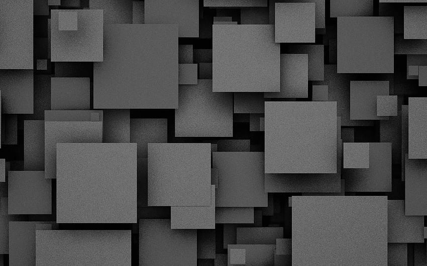 Square Party Dark Bw Pattern HD wallpaper