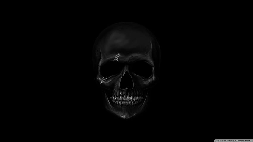 新しいダークスカル FULL 1920×1080 PC用 . 頭蓋骨、黒の背景、暗い、Hacker Skull 高画質の壁紙