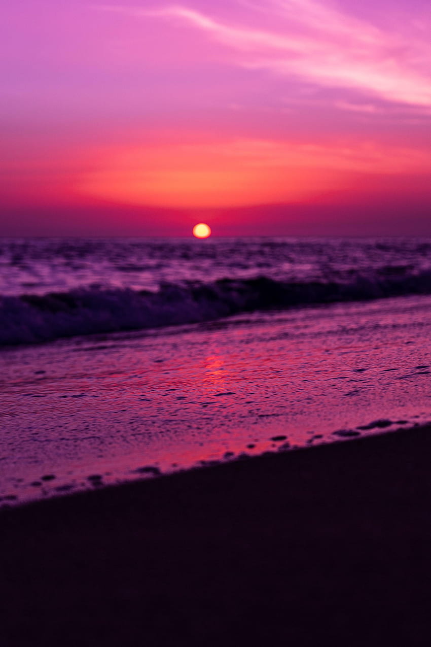 Nature, Sunset, Sun, Violet, Horizon, Purple HD phone wallpaper