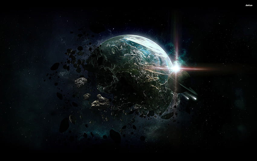 Planeta destruído - Fantasia papel de parede HD