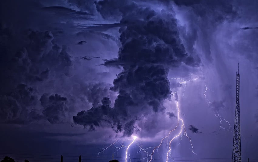 Purple Storm Lightning & Pole . Purple Storm, Digital Storm HD wallpaper