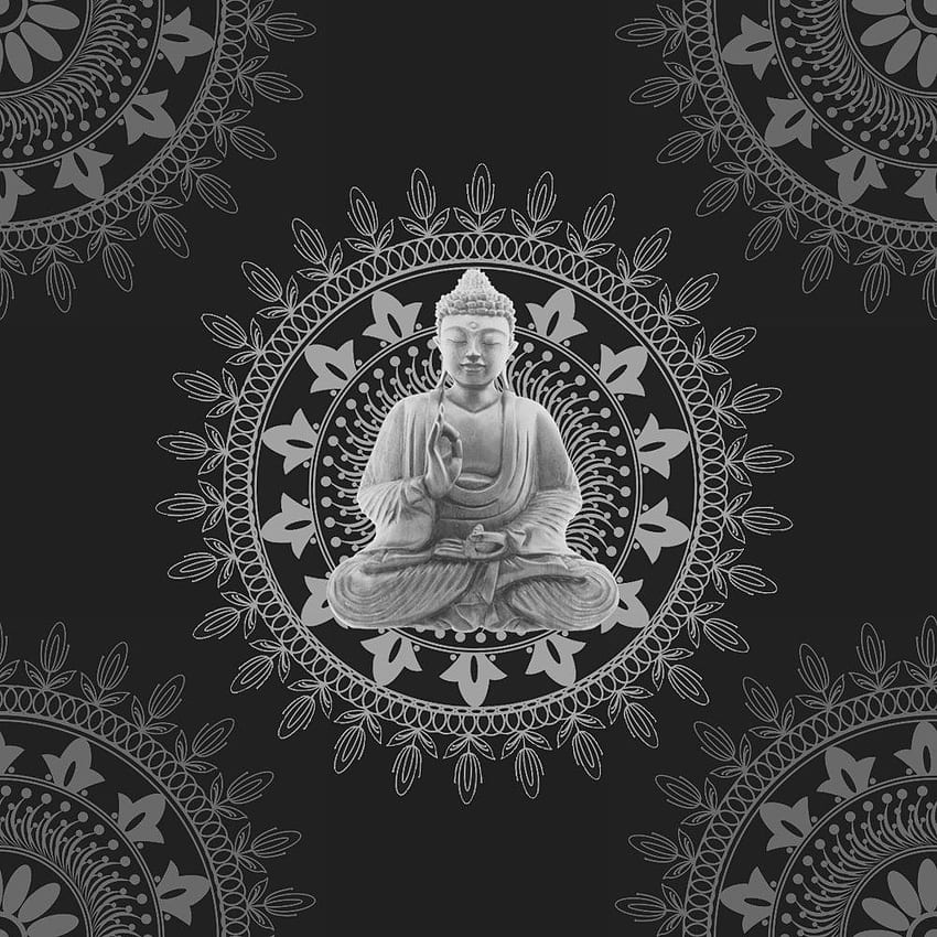 Buddha schwarz und weiß HD-Handy-Hintergrundbild