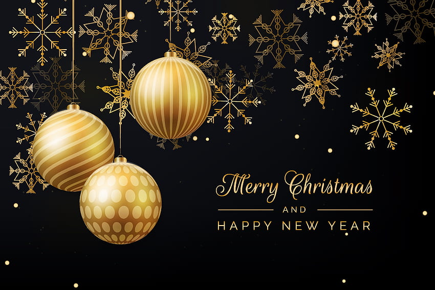 craciun, ball, golden, black, christmas, card, new year HD wallpaper |  Pxfuel