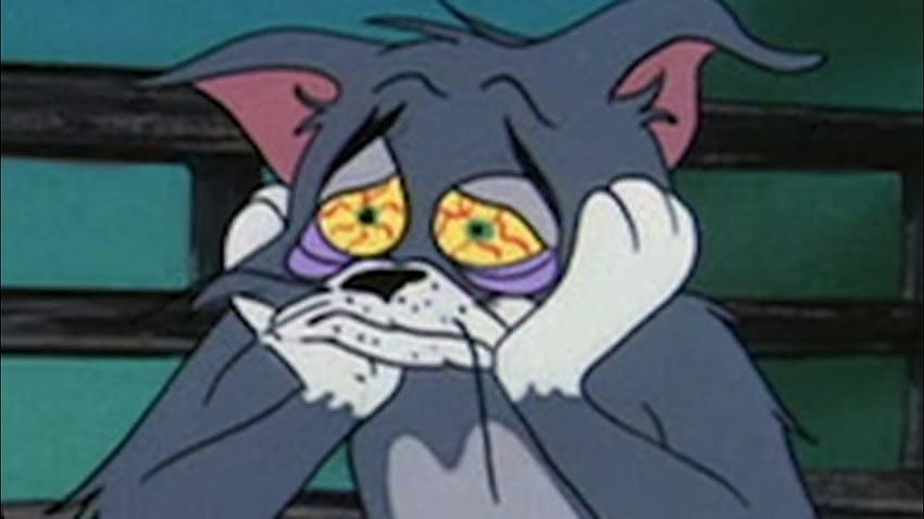 Los episodios más oscuros de los programas de televisión para niños. Dibujos animados antiguos, de perfil de dibujos animados, estética oscura, Tom y Jerry deprimidos fondo de pantalla