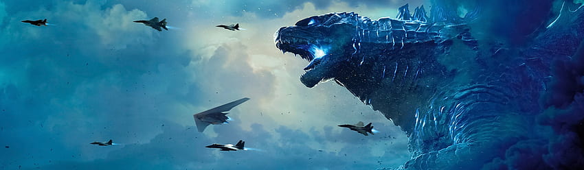 Risoluzione banner Godzilla , film, e , banner blu Sfondo HD
