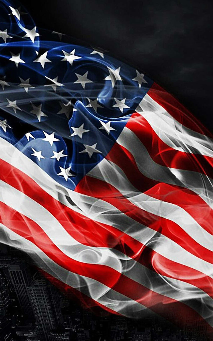 Американско знаме - най-добрият американски флаг за Android, тъмен американски флаг HD тапет за телефон