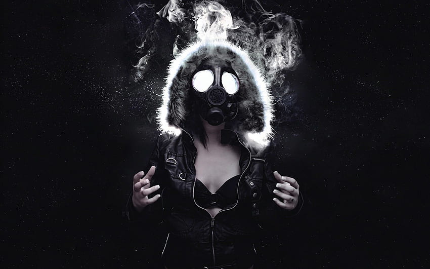 Gas Mask - Girl With Gas Mask -, Black Mask HD wallpaper