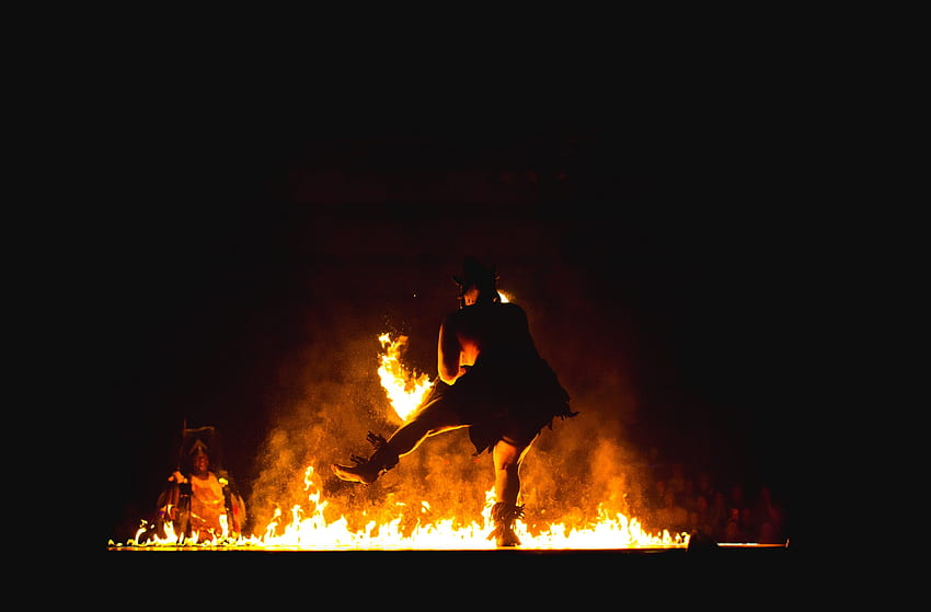 / fire dance tribal and dancer, Tribal Flame HD wallpaper