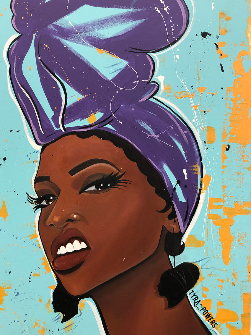 Purple Turban “Try Me”. Afro art, Black love art, Black girl cartoon HD phone wallpaper