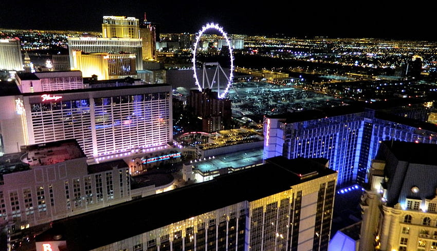Las Vegas di Malam Hari 1, pemandangan, layar lebar, grafik, AS, Las Vegas, lanskap kota, , Nevada Wallpaper HD