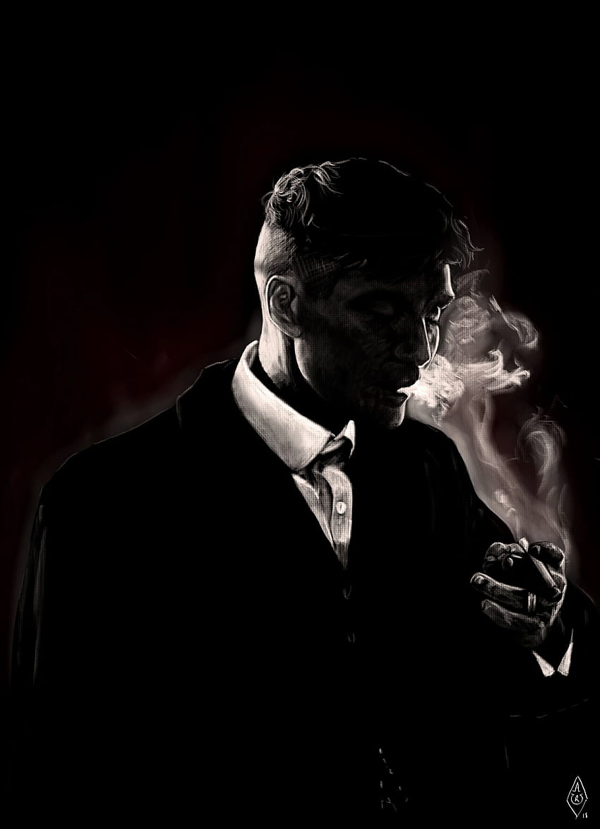 Portrait of Thomas Shelby from Peaky Blinders. Drawn with my Wacom and Corel Painter 17. Peaky blinders poster, Peaky blinders , Peaky blinders theme, Tommy Shelby HD phone wallpaper