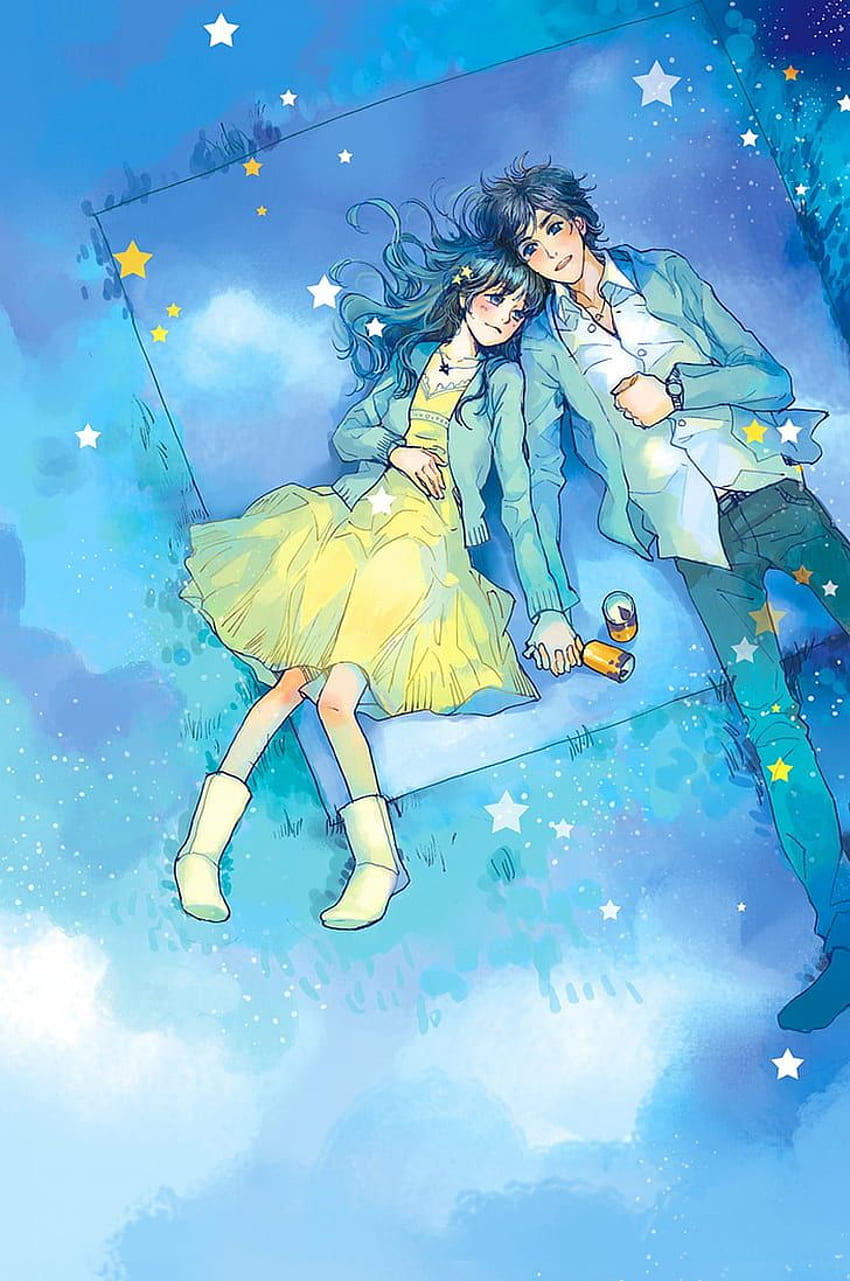 : anime, bleu, garçon, couple, mignon, robe, amour, pique-nique, joli. Flare, Heureux Couple Anime Fond d'écran de téléphone HD