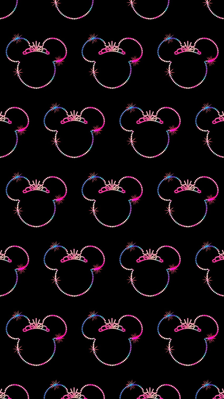 Minnie Mouse. Black and Colorful . Mickey mouse, Purple Minnie Mouse HD phone wallpaper