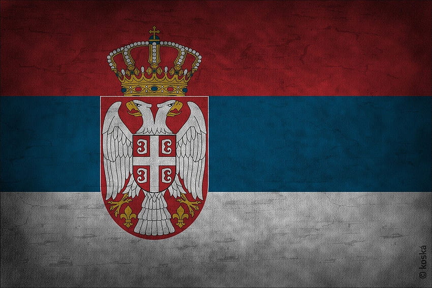 Zastava i grb Srbije - Wappen der serbischen Flagge: Serbien. serbisch HD-Hintergrundbild