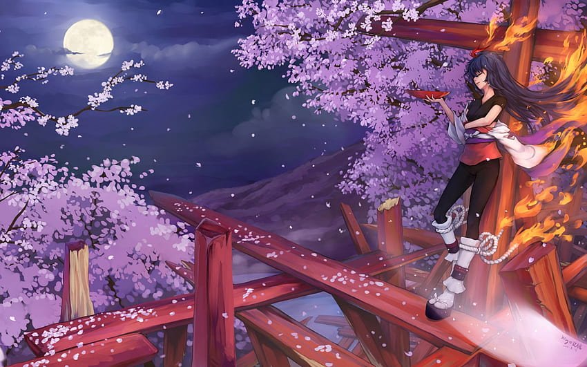 Violeta, planta, flor, Japón, flor de cerezo - Cherry Blossom Japan Anime - & Background, Sakura Flowers Anime fondo de pantalla