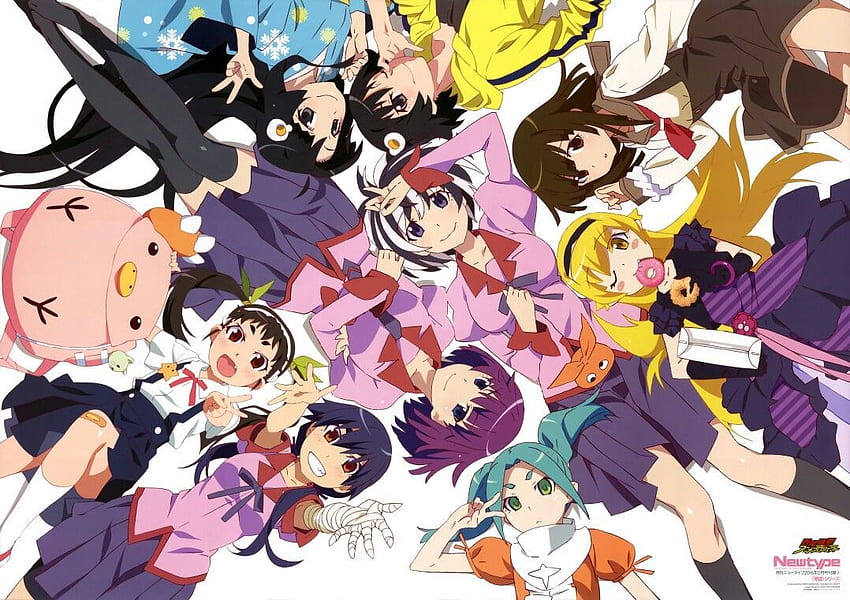 Monogatari serisinin tüm kadın karakterleri. Monogatari serisi, Dessin mangası, Dessin HD duvar kağıdı