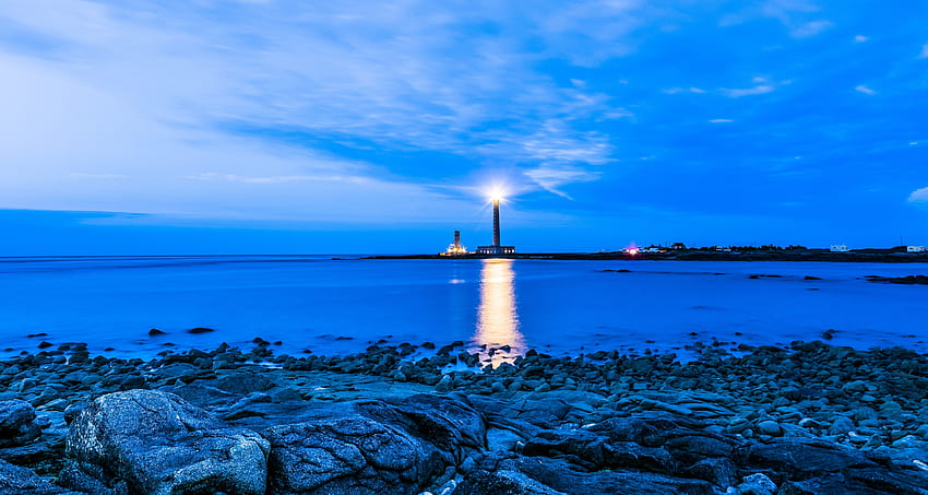 Nature, Sea, France, Evening, Lighthouse HD wallpaper