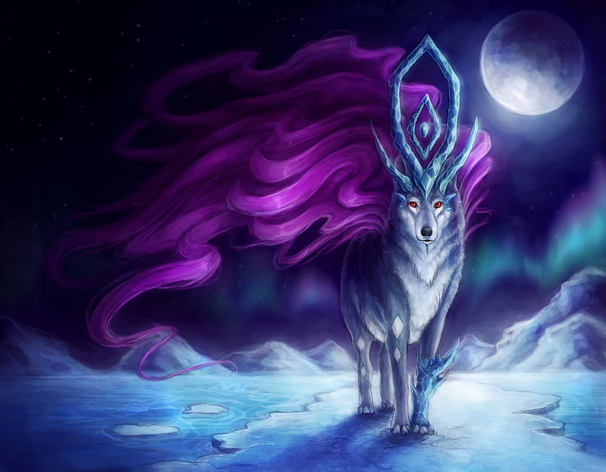 Fantasy Legendary Pokemon Moon Suicune Pokemon Wolf - Resolution:, Legendary Wolf HD wallpaper