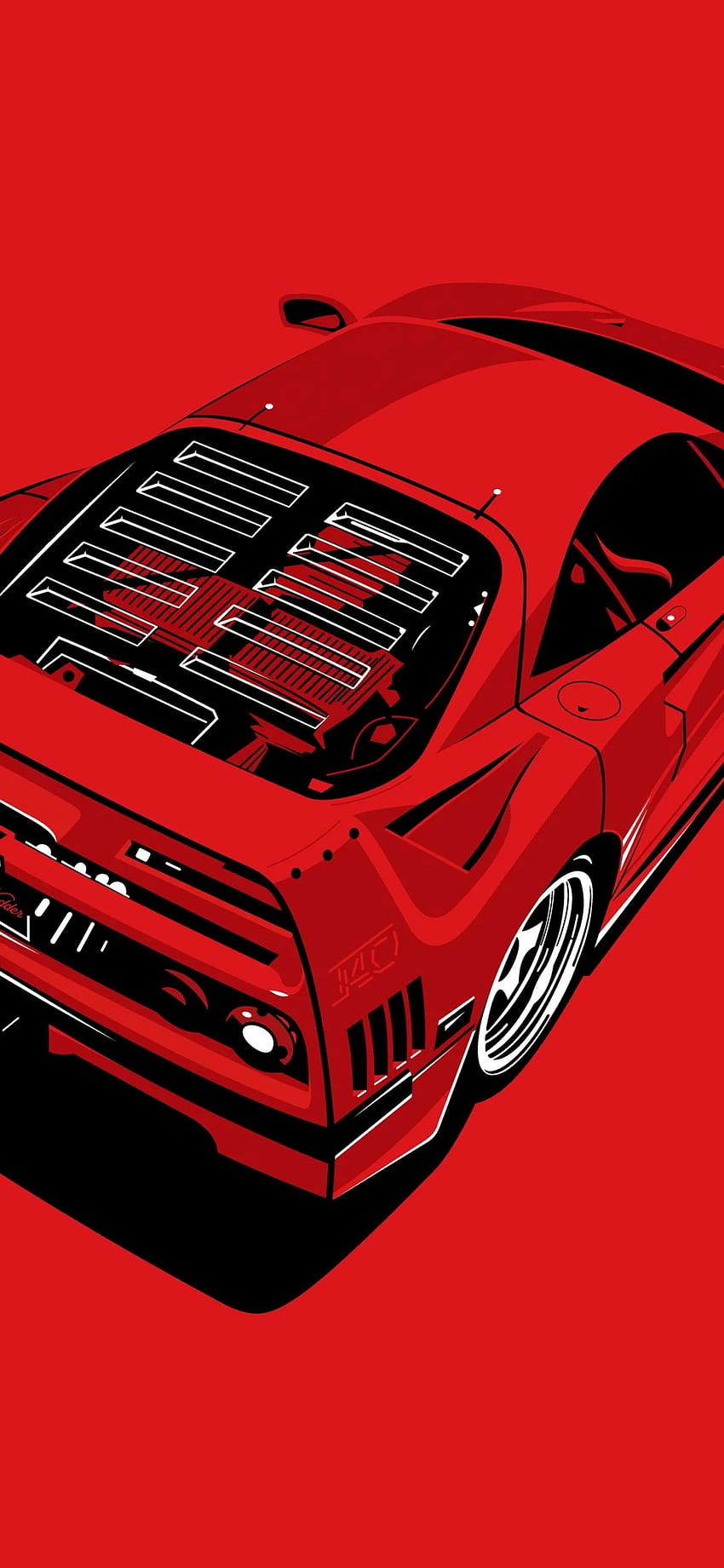 Minimalist Ferrari F40 - . The best collection of , , and HD phone wallpaper