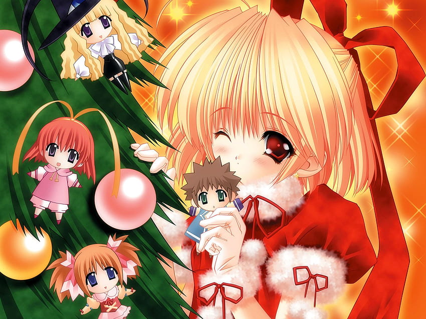 Kawaii Anime Kawaii girl ❤ and background, Chibi Christmas Anime HD wallpaper