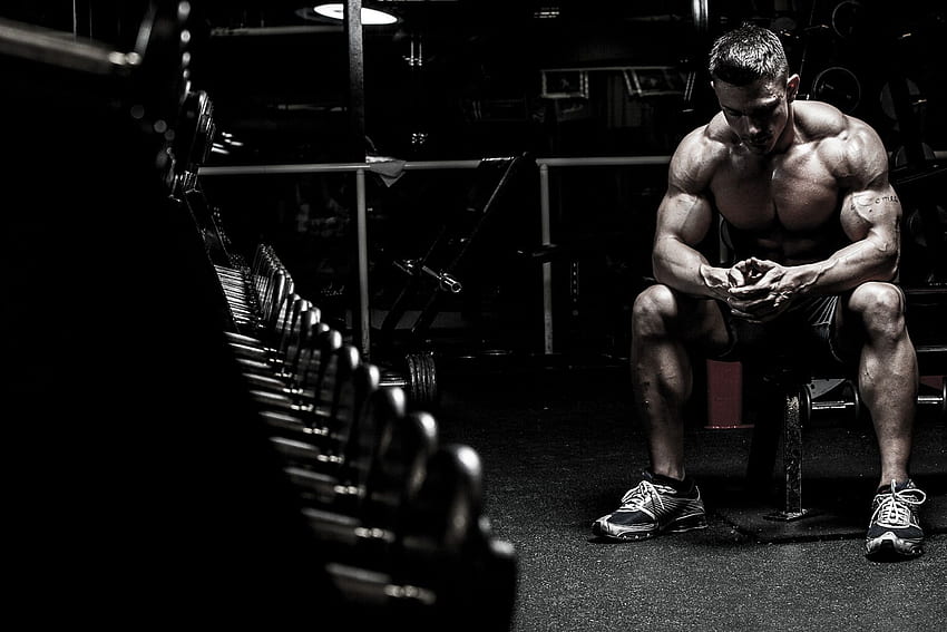 Muscle Man, Dark Gym HD wallpaper