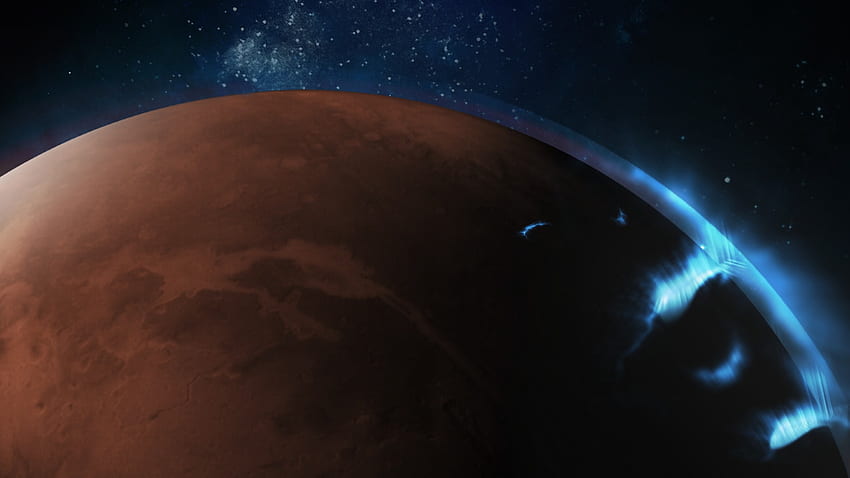 Die Hope Mars Mission der VAE fängt neue Polarlichter des Mars ein, teilt ihre Raumsonde mit HD-Hintergrundbild