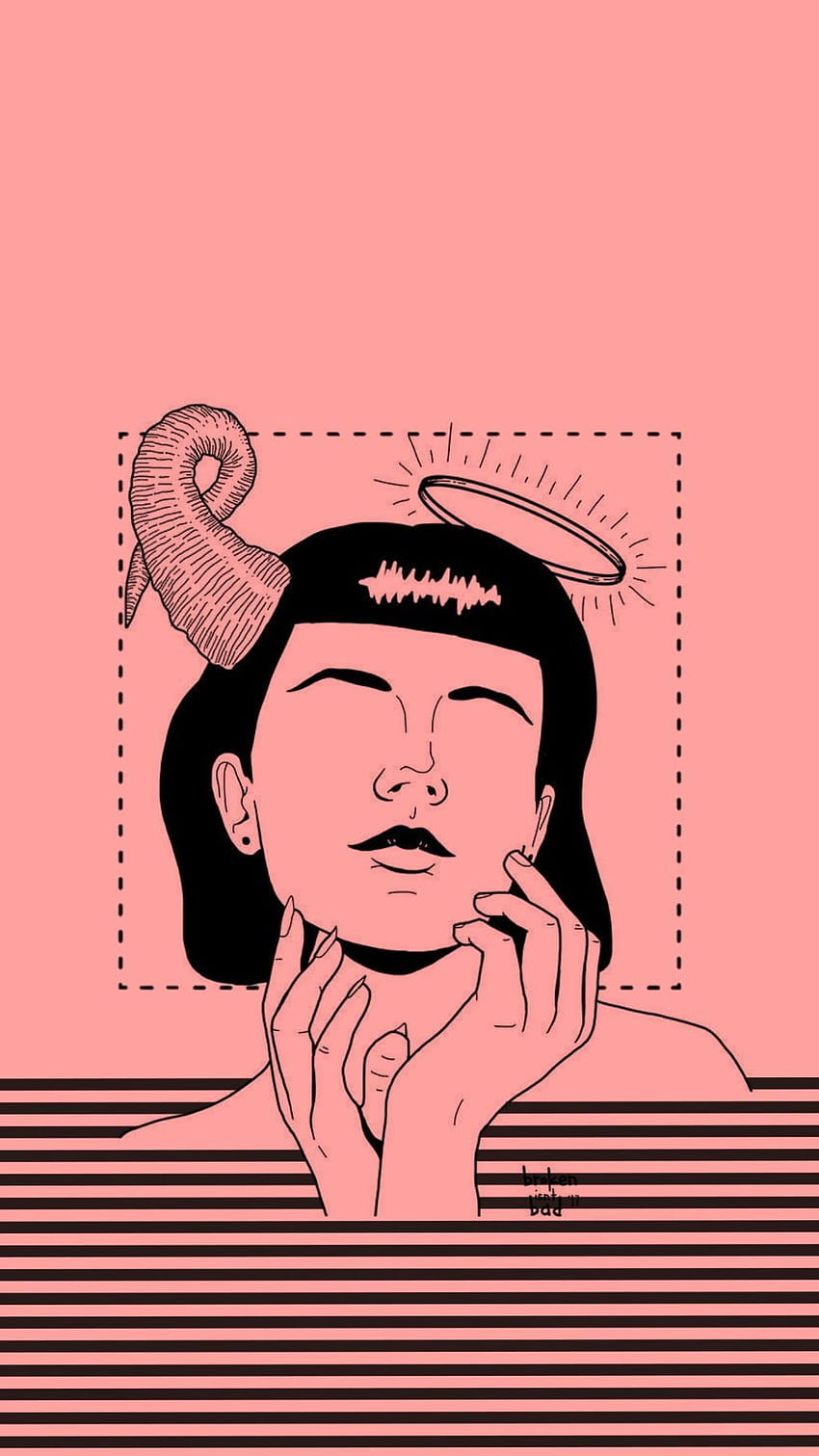 Devil Aesthetic Girl, Pink Devil HD phone wallpaper