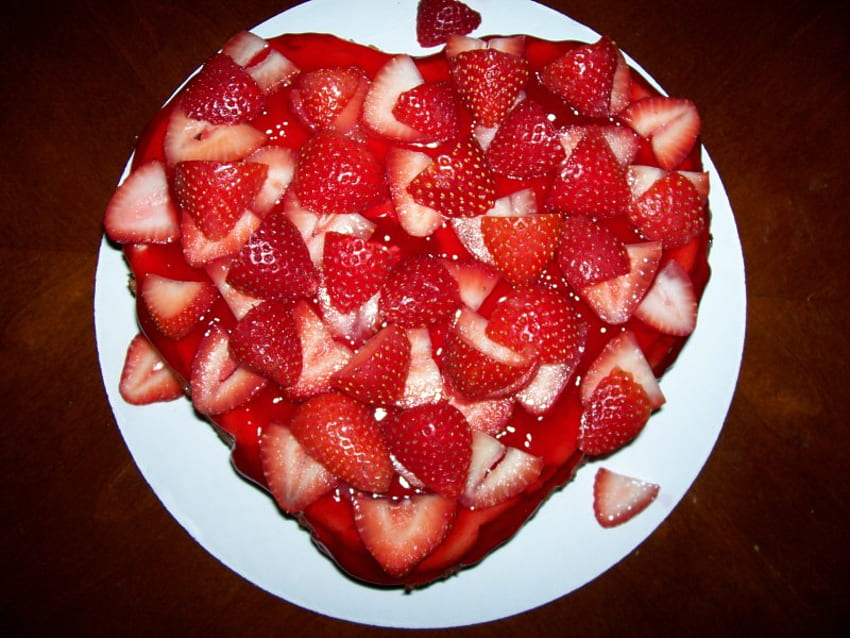 Strawberry Cheesecake, dessert, strawberry, cheesecake, heart HD wallpaper