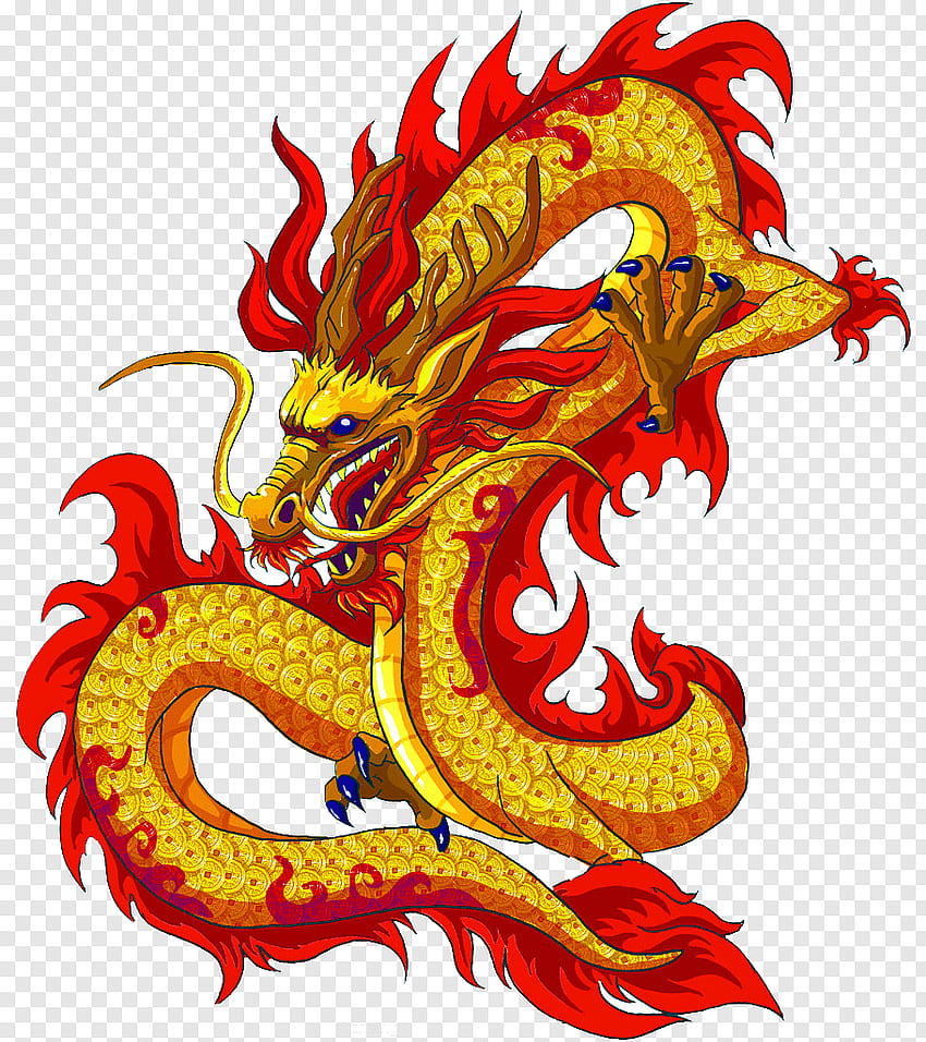 Dragon Chinois Rouge Et Jaune, Lion Chinois Fond d'écran de téléphone HD