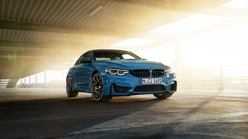 BMW M4 クーペ ヘリテージ エディション、青い車、2019 高画質の壁紙