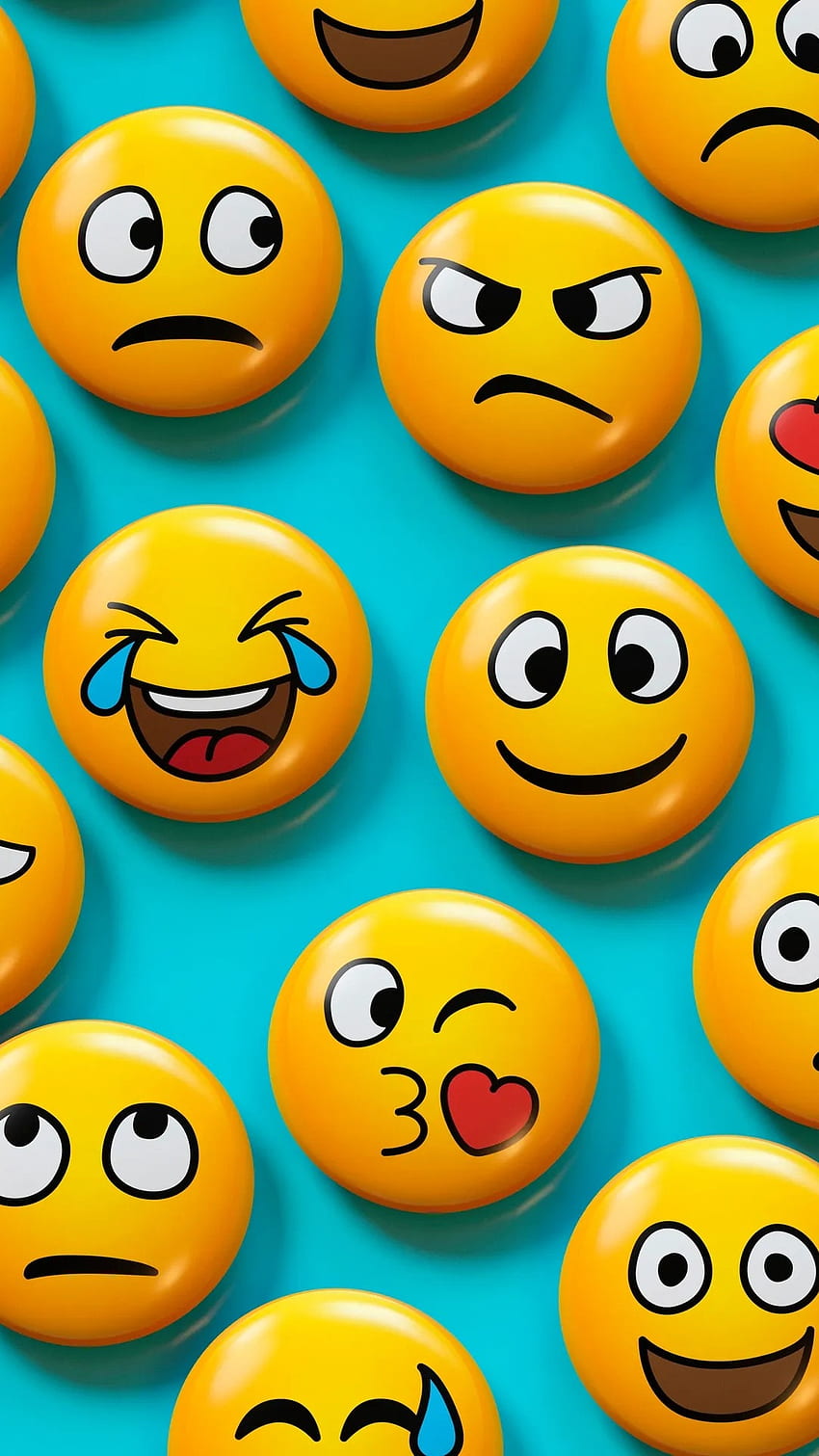 Emoji, Engraçado, fundo azul Papel de parede de celular HD