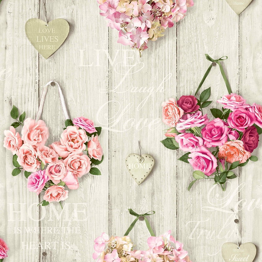 Details about Pink Roses Flower Floral Bouquet Hearts Wood Panel Rustic Girly, Rustic Floral iPhone X HD phone wallpaper