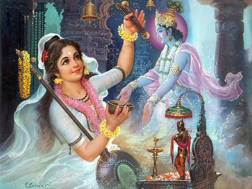 Radha Krishna 3D - Lord Krishna With Meera HD wallpaper
