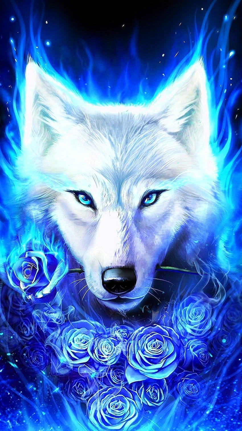 Blue Anime Wolf anime wolves with wings HD wallpaper  Pxfuel