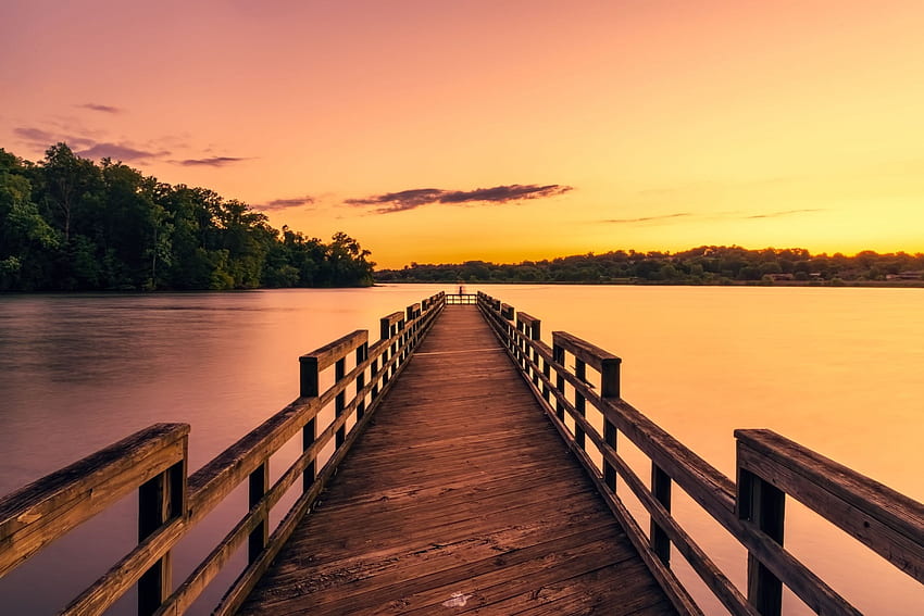 Pier At Sunset, Lake Dock Sunset HD wallpaper | Pxfuel