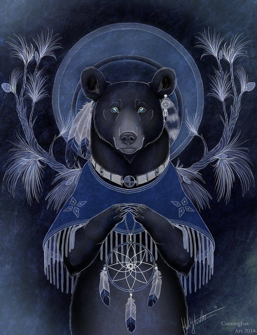 Native American Bear by Bear Hybrid, Cooler indianischer Bär HD-Handy-Hintergrundbild