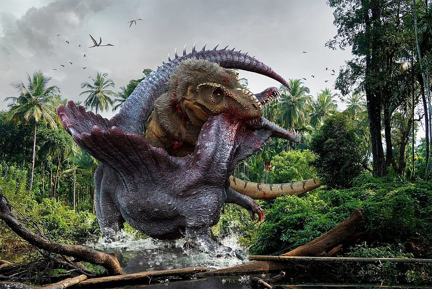 Spinosaurus und Hintergrund, Jurassic Park Spinosaurus HD-Hintergrundbild