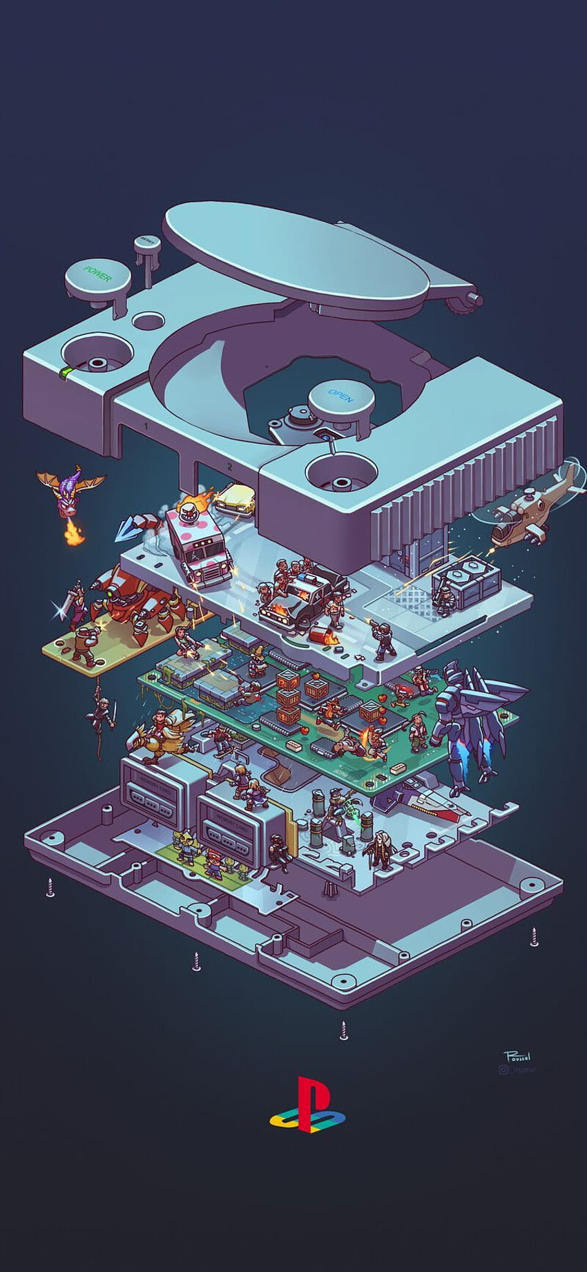 ArtStation - Console Explosion, Pierre Roussel in 2020. Retro video games art, Gaming , Cool for phones, Geek HD 전화 배경 화면