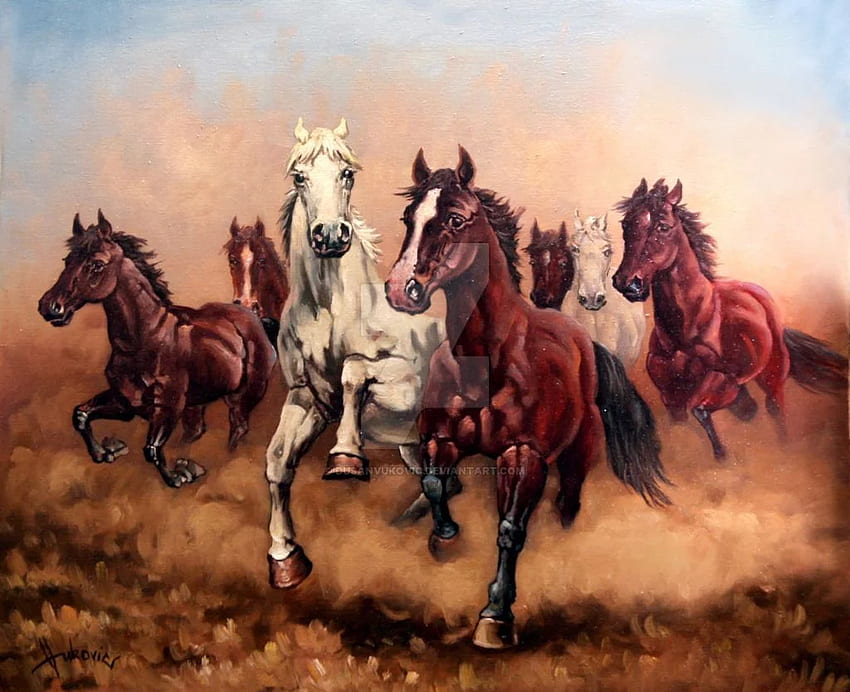Beautiful Seven Horses 7 White Horse HD wallpaper | Pxfuel