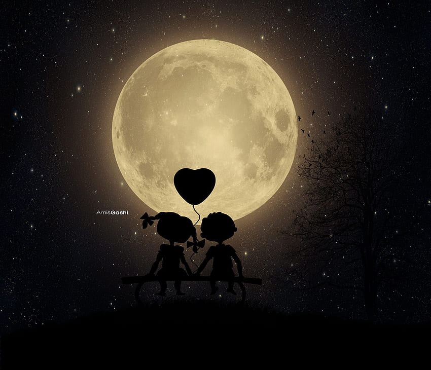 Arnisgashi 22092409195 See Moon With My Best Friend That Makes Your. Love Background, Love Romantic, Moon Art, Moon Romance HD wallpaper