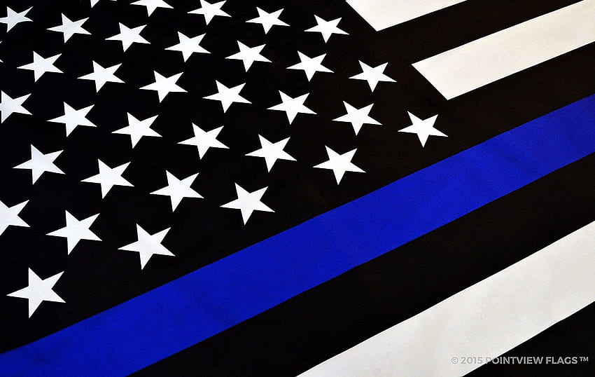 Bandeira americana de linha azul fina - 3 x 5 pés com ilhós, bandeira da polícia papel de parede HD