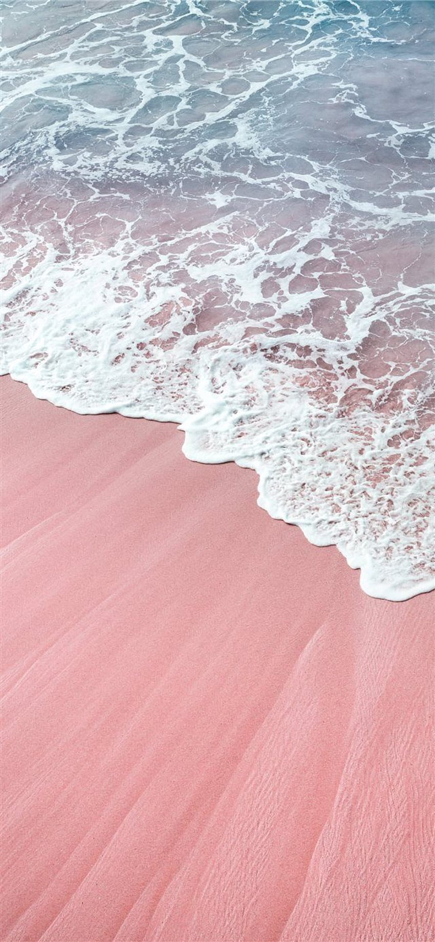 Birgit Barten w 2020 roku. Fale, różowy iPhone, plaża, tysiącletni róż Tapeta na telefon HD