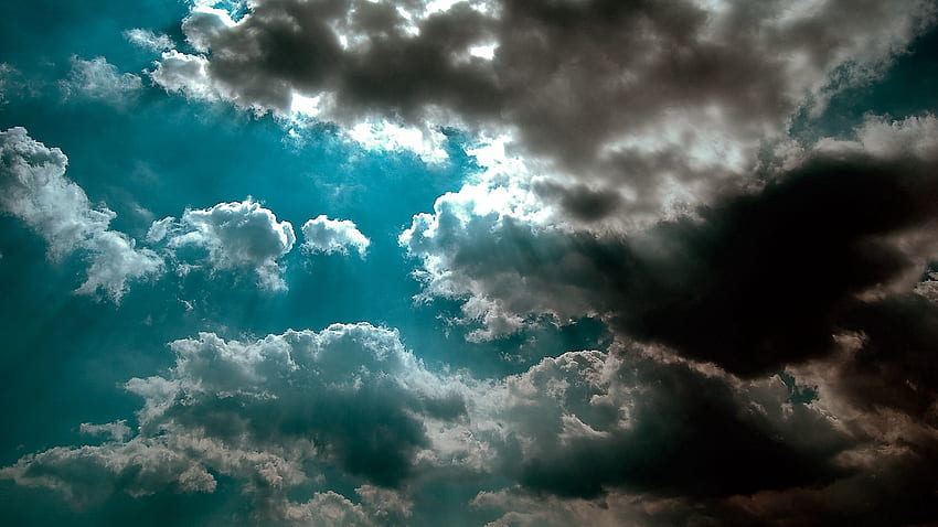 Nature, Sky, Clouds, Shine, Light, Beams, Rays, Shadow, Azure HD wallpaper