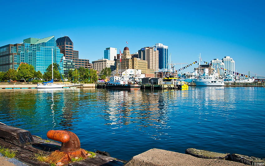 Canada Halifax County Nova Scotia Coast Water Marinas Cities HD wallpaper